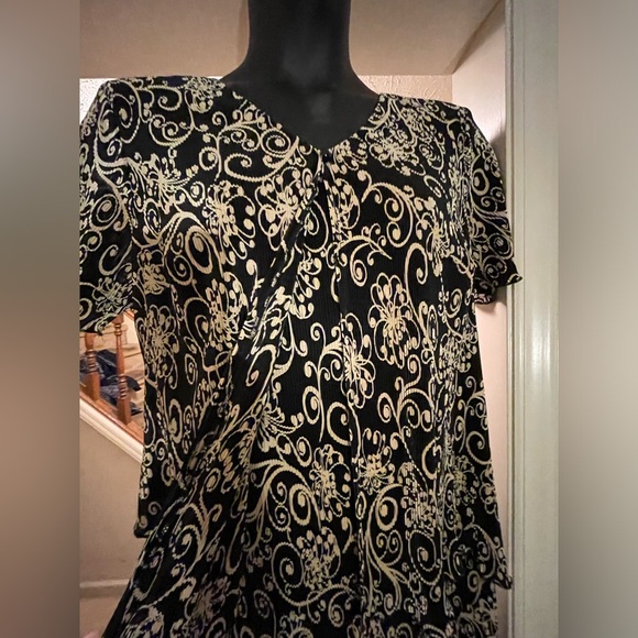 Beautiful Black/Neutral Dress - Like New - Size 14W - Picture 4 of 9